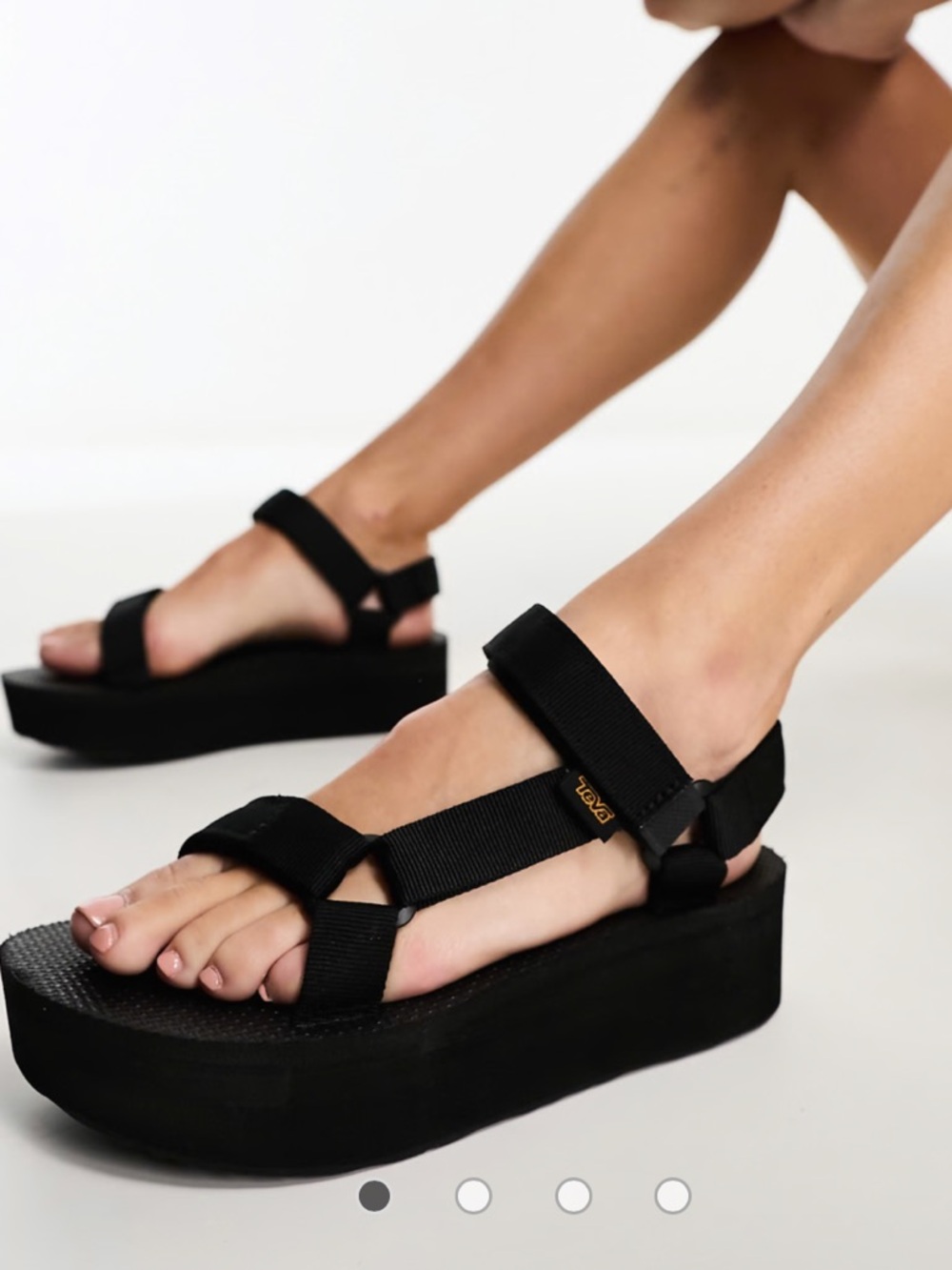 Teva Womens Black Flatform Universal Sandal
 - Size 6